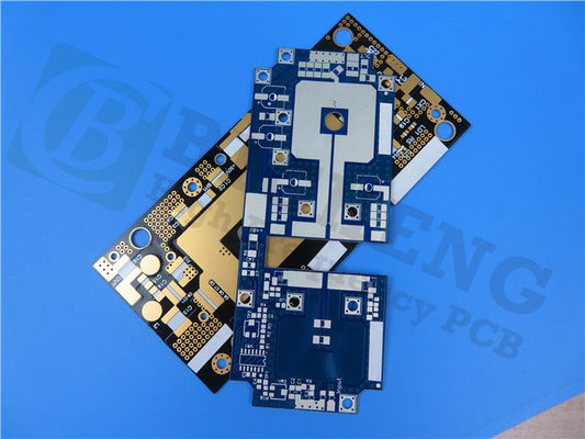 10 밀리 RF-35 몰입 금 PCB 2층 딱딱 회로 검은색 실크스크린