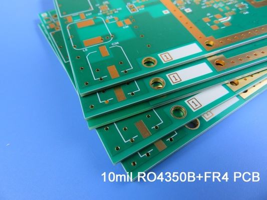 4 층 하이브리드 PCB 보드는 로저스 10 밀리리터 RO4350B와 FR-4를 토대로 했습니다