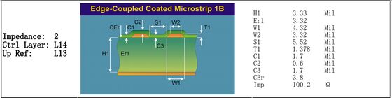 14층 M6 고속 PCB 저손실 소재 임피던스 제어