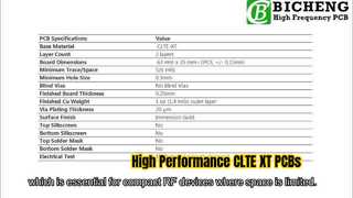 Immersion Gold를 사용하여 5.1mil CLTE-XT 기판에 구축된 2층 PCB