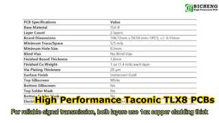 Immersion Gold를 적용한 60mil Taconic TLX-8 기반의 2레이어 PCB