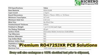 Immersion Gold를 사용하여 30.7mil RO4725JXR을 기반으로 제작된 2층 PCB